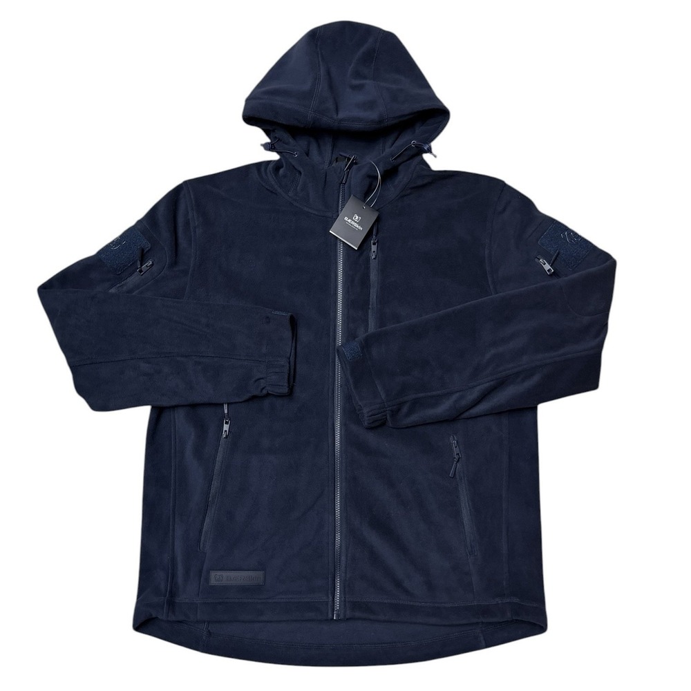BAERSkin Tactical Fleece Hoodie 4.0 Jacket Men's Full Zip Large Navy Blue NWT